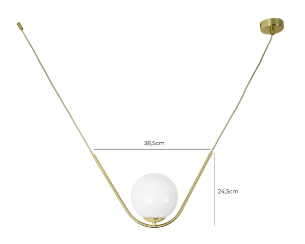 Lustre Pendente Mini Cora Bola Globo Dourado Iluminamundo