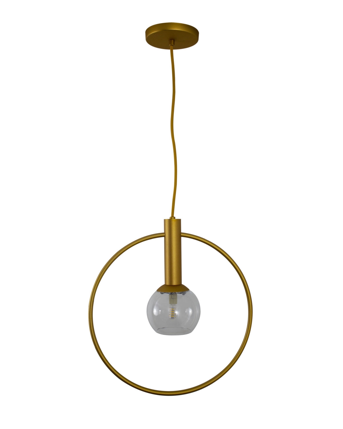 Lustre Pendente Bola Globo Circular Dourado Itamonte Iluminamundo