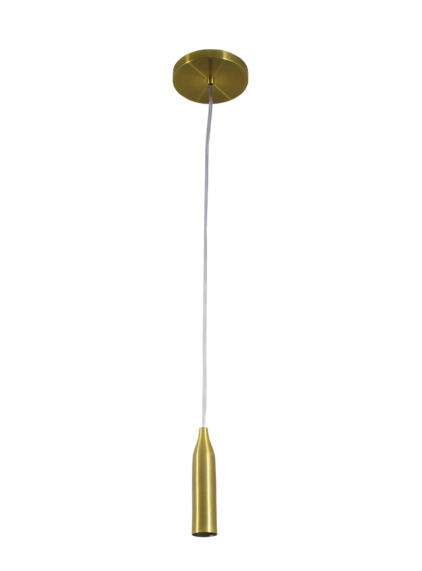 Lustre Pendente Argand Tubo Industrial Dourado Escovado 648