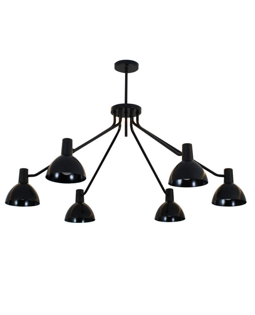 Lustre Pendente Kraft Industrial Redondo 6 Braços Preto 740
