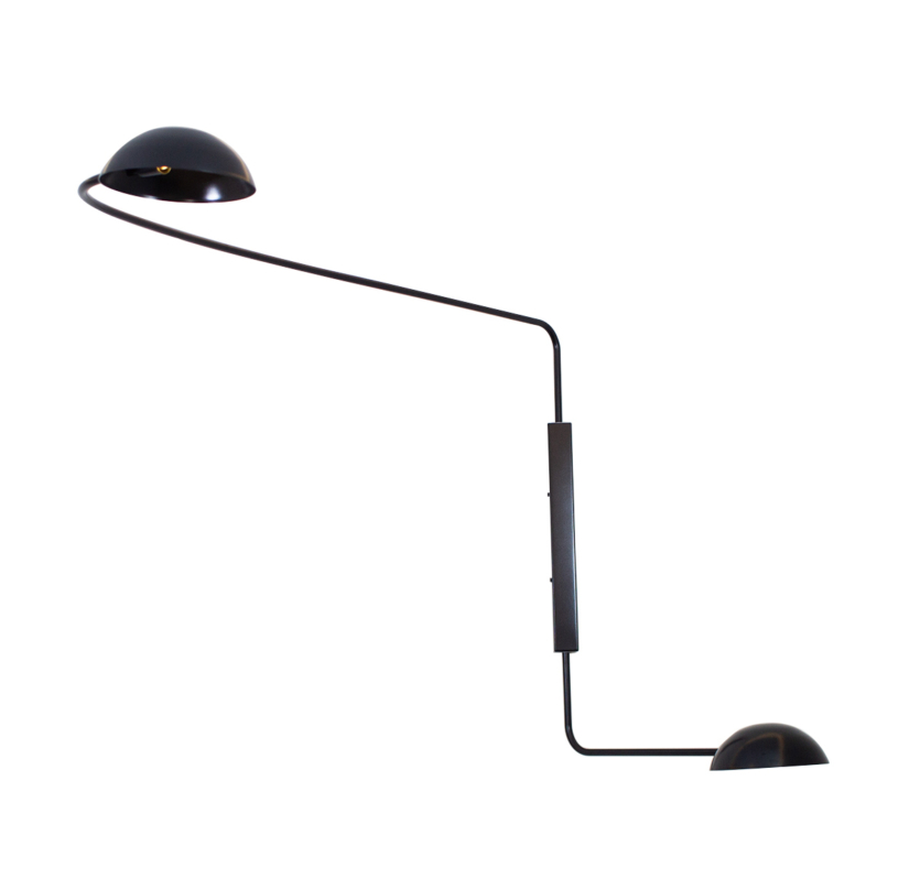 Lustre Arandela Twin Dome Dupla Articulada Industrial Preto 738