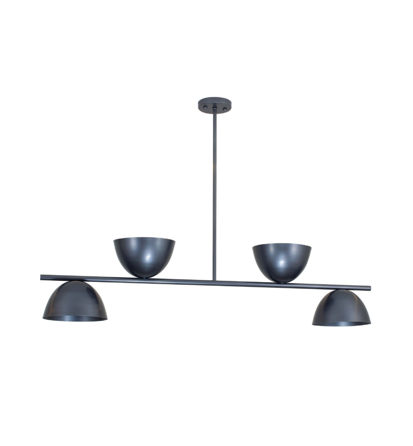 Lustre Pendente Versa Retangular Industrial 1,50cm Cinza Onix 627