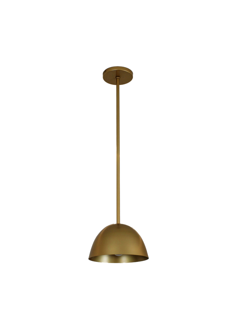 Lustre Pendente Versa Industrial Haste Fixa Dourado Fosco 755