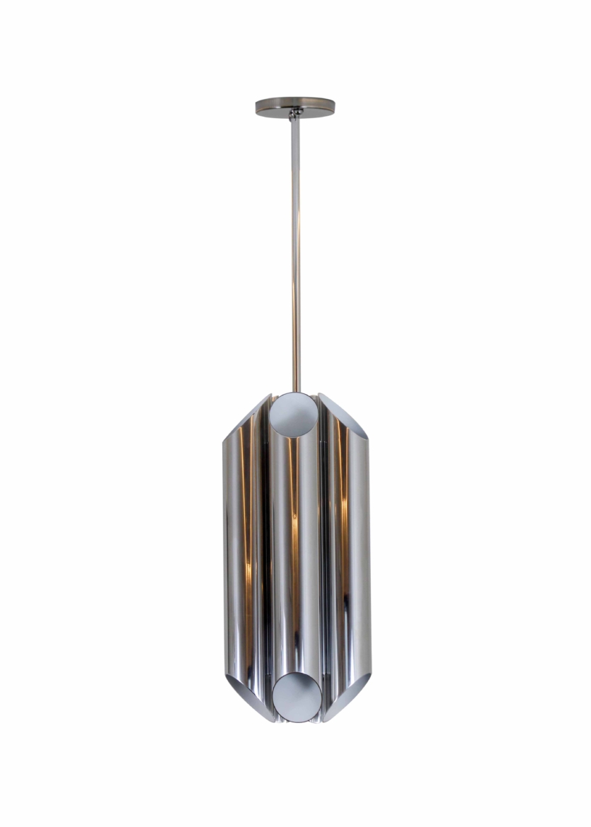 Lustre Pendente Tubo Tubular Cilindro Cromado 757