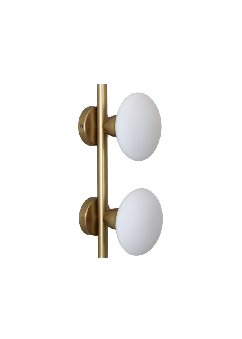 Lustre Arandela Vidro Duplo Asteroide Disco Dourado Fosco 764