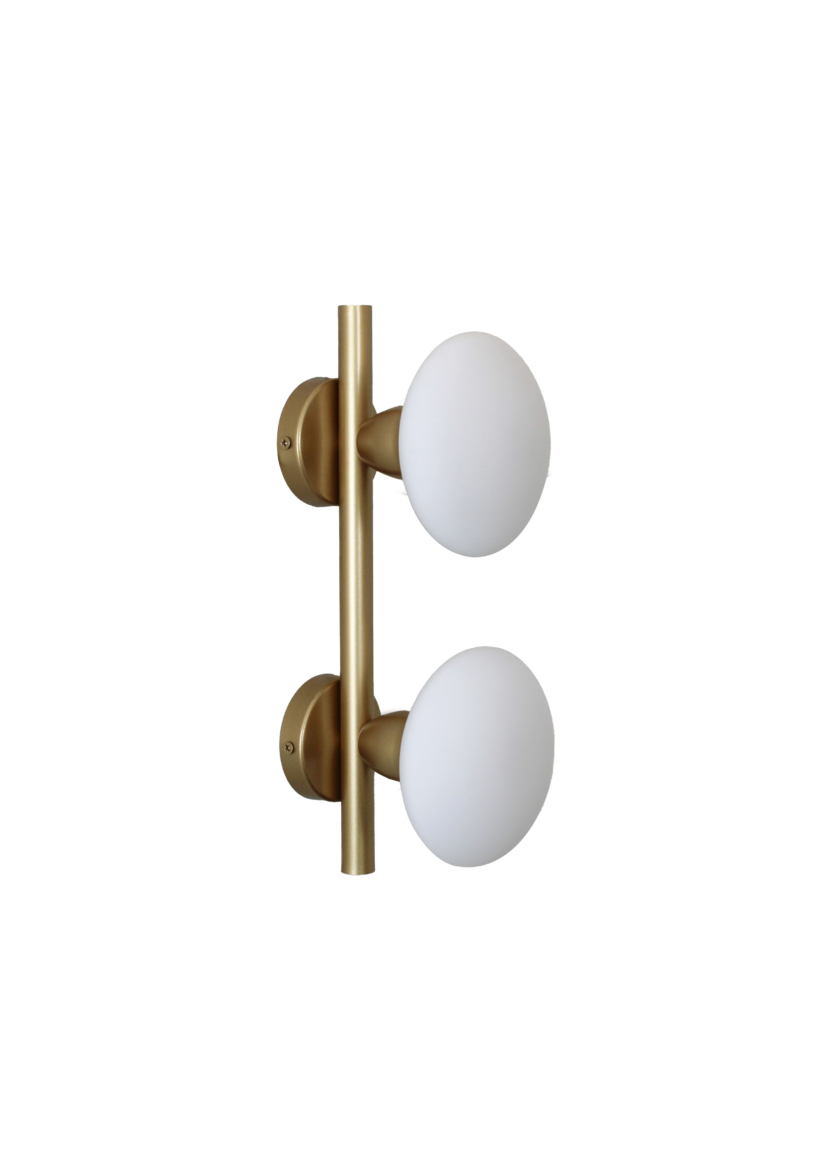 Lustre Arandela Vidro Duplo Asteroide Disco Dourado Fosco 764