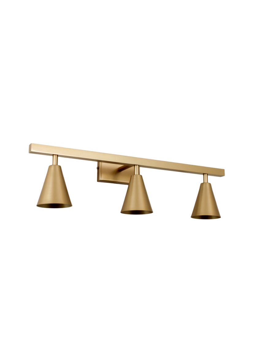 Lustre Arandela Trio Cone 55cm Dourado 776