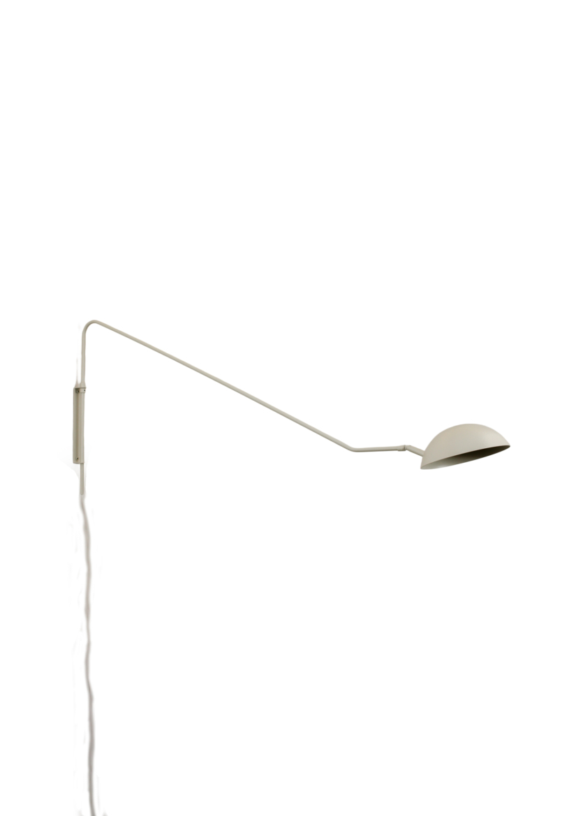 Lustre Arandela Dome Articulada Industrial 90cm Branco Off White 177