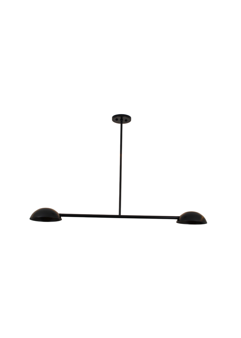 Lustre Pendente Dome Articulado Industrial Dois Braços Preto 788