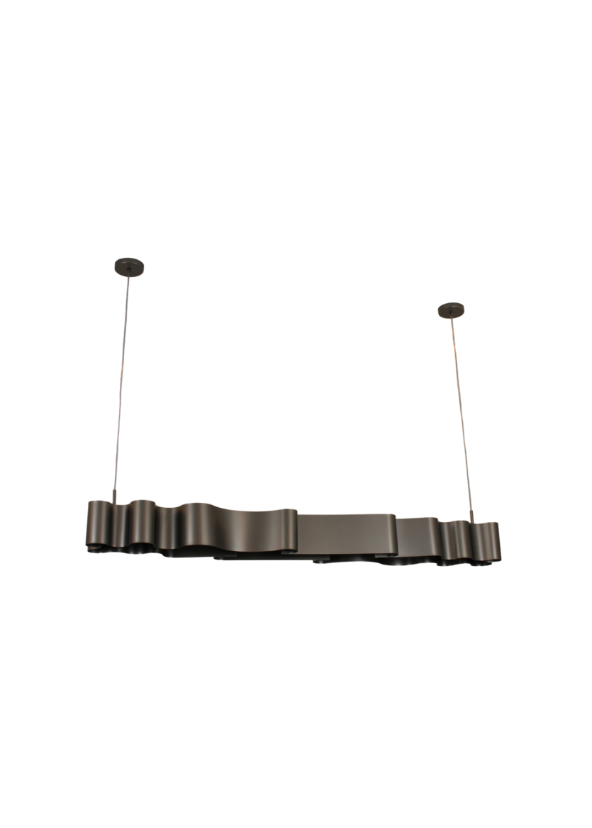Lustre Pendente Retângular Ondas 1,30 m Cinza 771