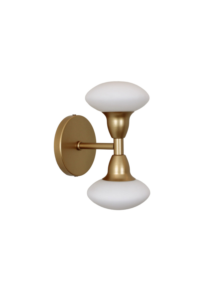 Lustre Arandela Vidro Duplo Asteroide Disco Dourado Fosco 808