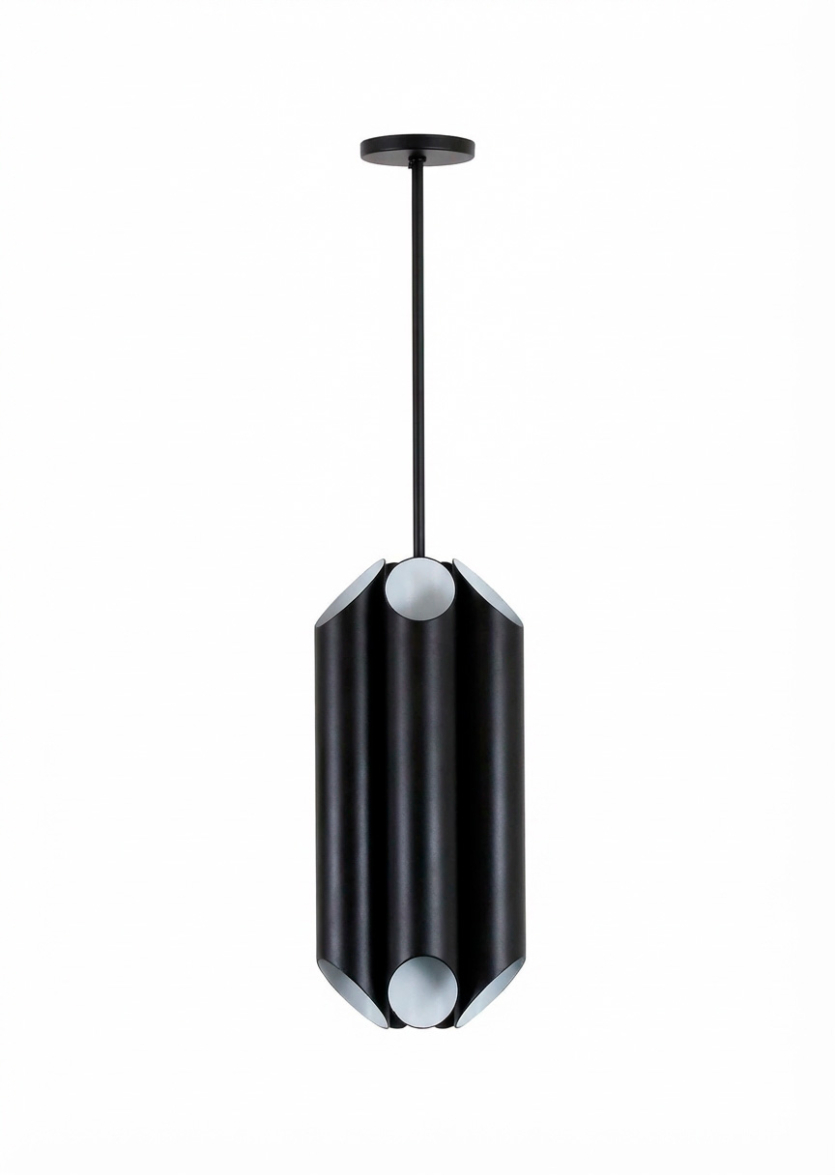 Lustre Pendente Tubo Tubular Cilindro Preto 757