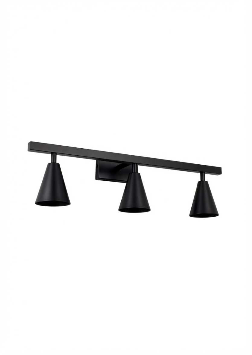 Lustre Arandela Trio Cone 55cm Preto 776