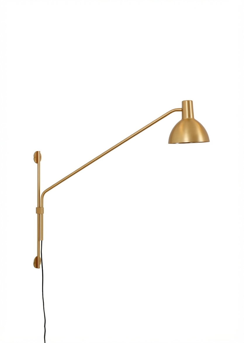 Lustre Arandela Coluna Cone Retro Articulada Dourado 812