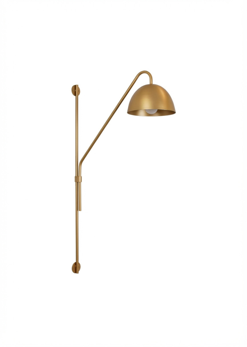 Lustre Arandela Coluna Cúpula Cone Retro Articulada  Ligação Direta Dourado 815